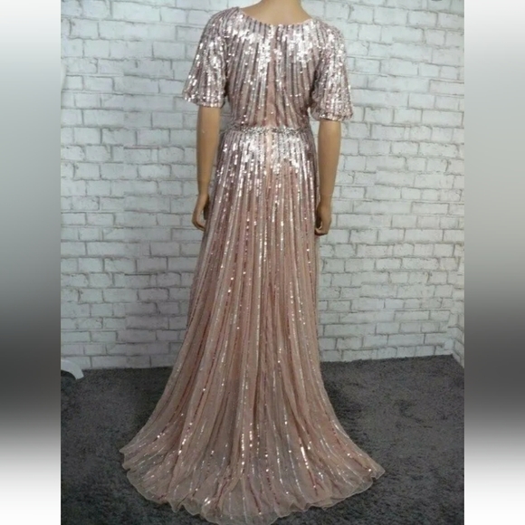 NWT MAC DUGGAL 4913M ROSE PINK FLUTTER SLEEVE GOWN - Picture 13 of 13